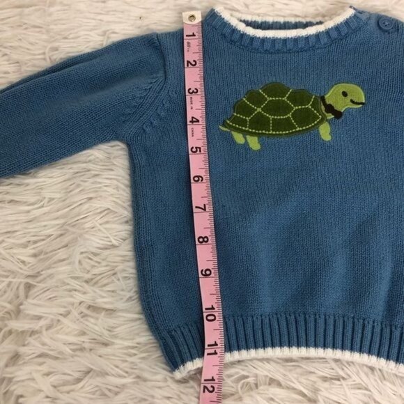 Gymboree Blue Knit Boys Turtle Sweater 6-12 Mos - Picture 4 of 4